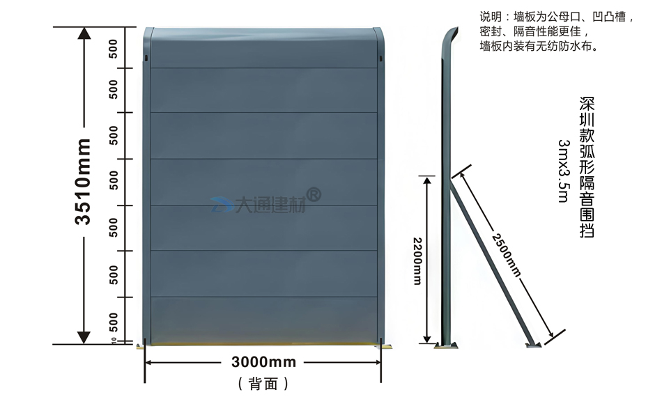 深圳款弧形隔音圍擋3.5mx3m